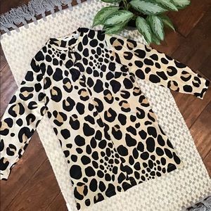 100% Silk Leopard Chic Longline Blouse/Kimono